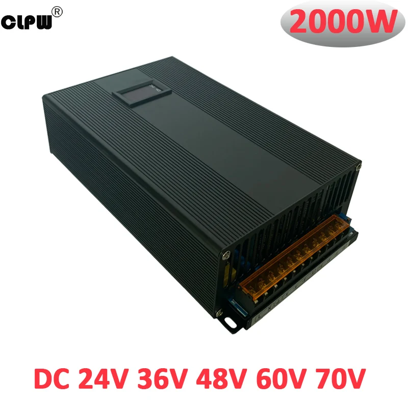 

AC DC 0-24V 36V 48V 55v 60V 72V Digital Regulated Led Light Stepper Transformer power SMPS Power Supply 2000W