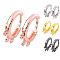 jq copper 2 pairs silver color 16x14mm round 3 hole earring hooks high quality diy materials finding jewelry making accessories