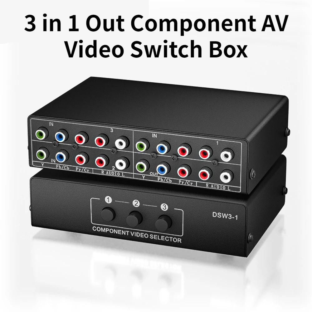 

Компоненты 3 в 1, AV видео переключатель, переключатель, 5 RCA 3-сторонний для проекторов, DVD-плееров, ТВ верхних приставок, Plug & Play