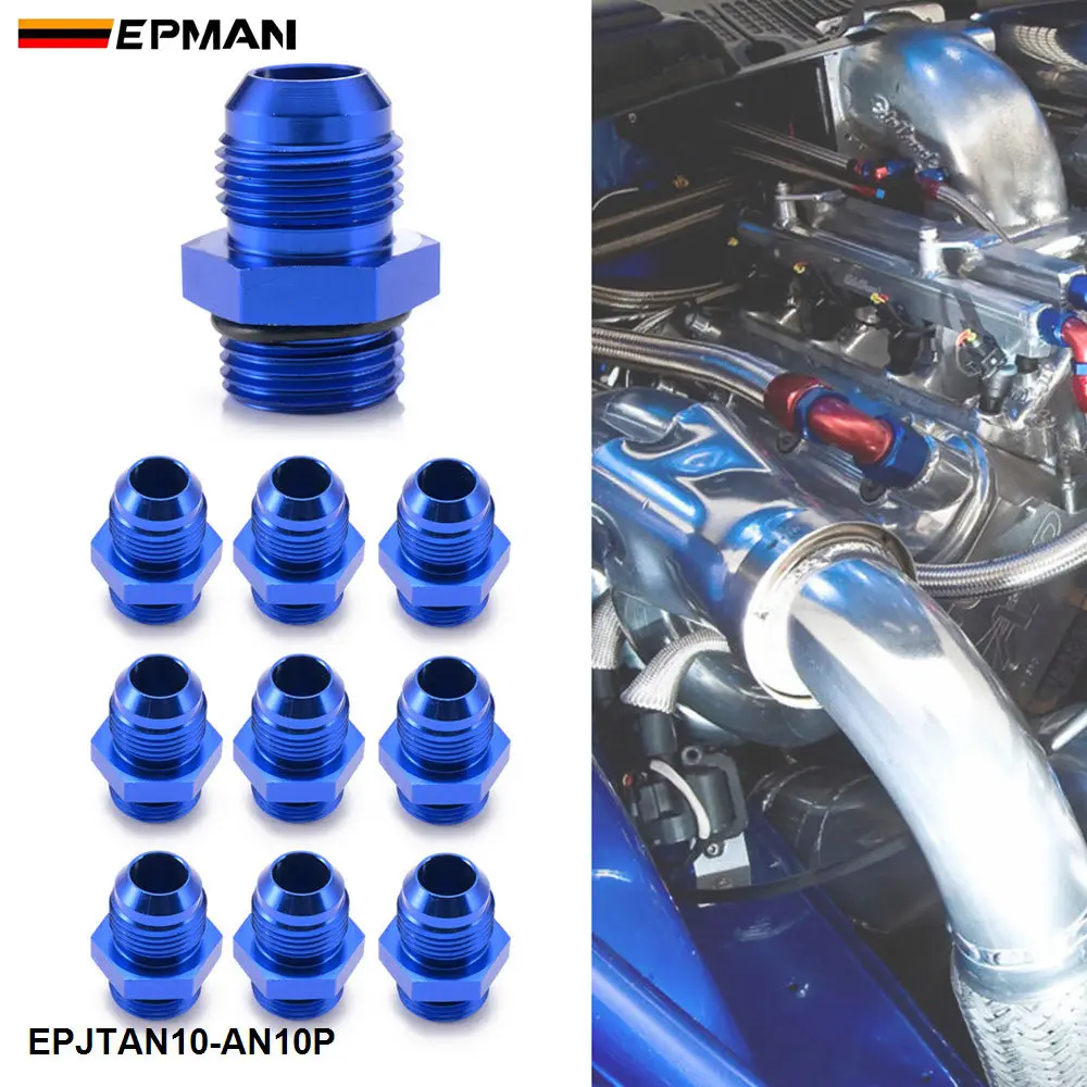 

EPMAN 10PCS AN10 Flare Male To AN10 Pipe Straight Adapter Fuel Hose Line Fittings EPJTAN10-AN10P