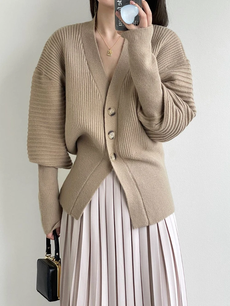 

Mozuleva 2022 Autumn Winter Women's Knitwear Casual Stylish Knitted Button Cardigans Fashionable Korean Lady Sweaters