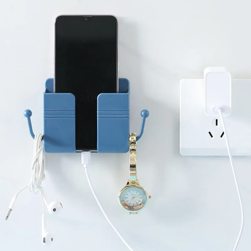 

Wall Mounted Organizer Air Conditioner TV Remote Control Storage Box Mobile Phone Plug Holder USB Charging Stand