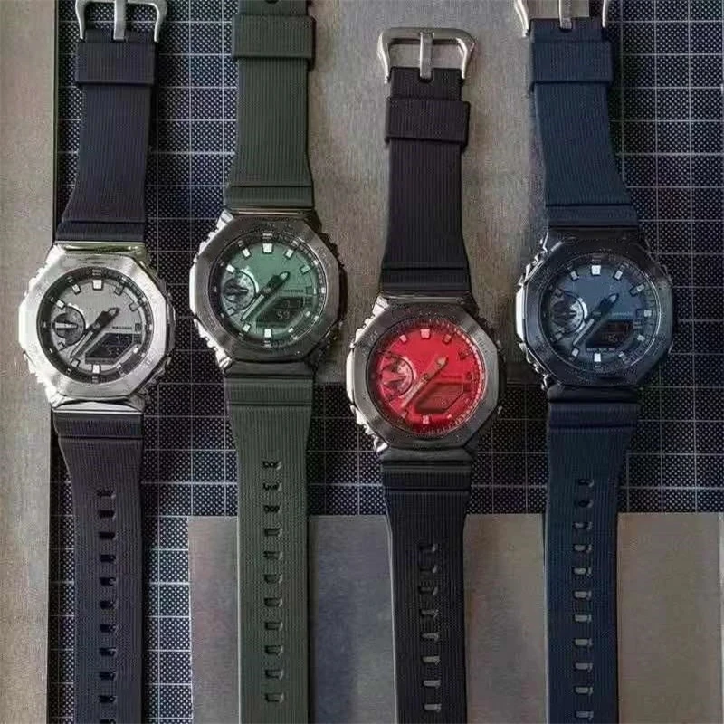 

Original Shock Watch GM Men's Sports Quartz Digital Watch LED alloy dial World Time Full Featured 2100 Oak Series