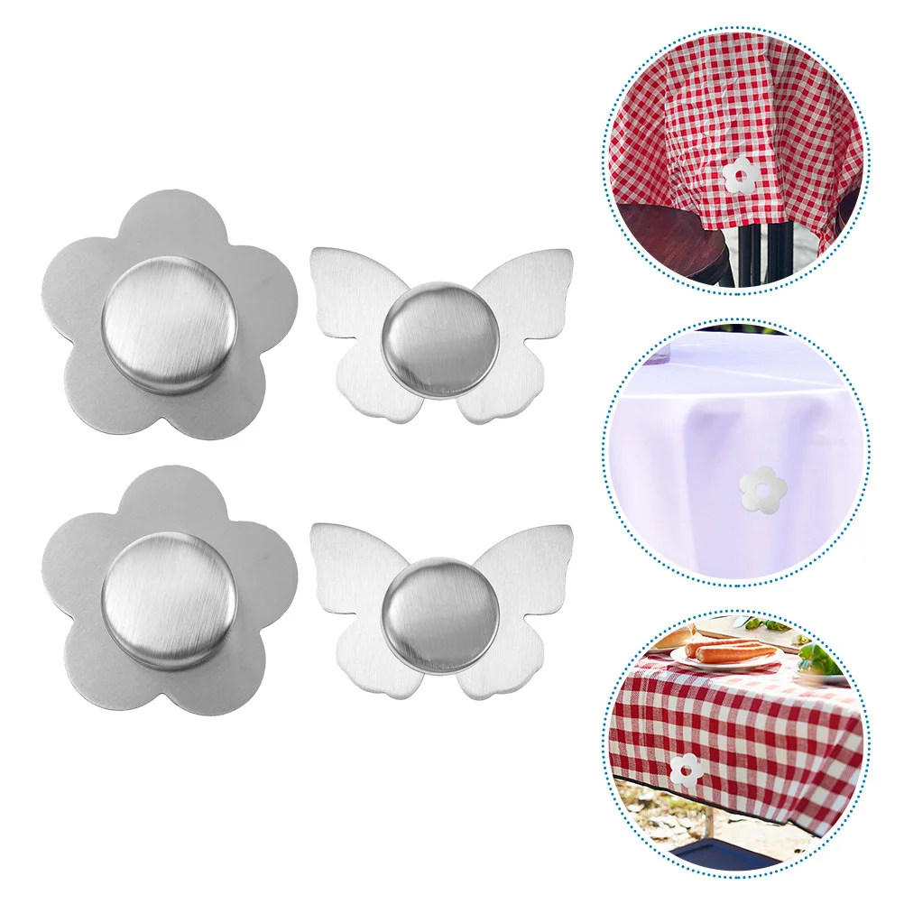 

4pcs Flower Shape Table Cloth Pendant Sturdy Table Cloth Windproof Fixator