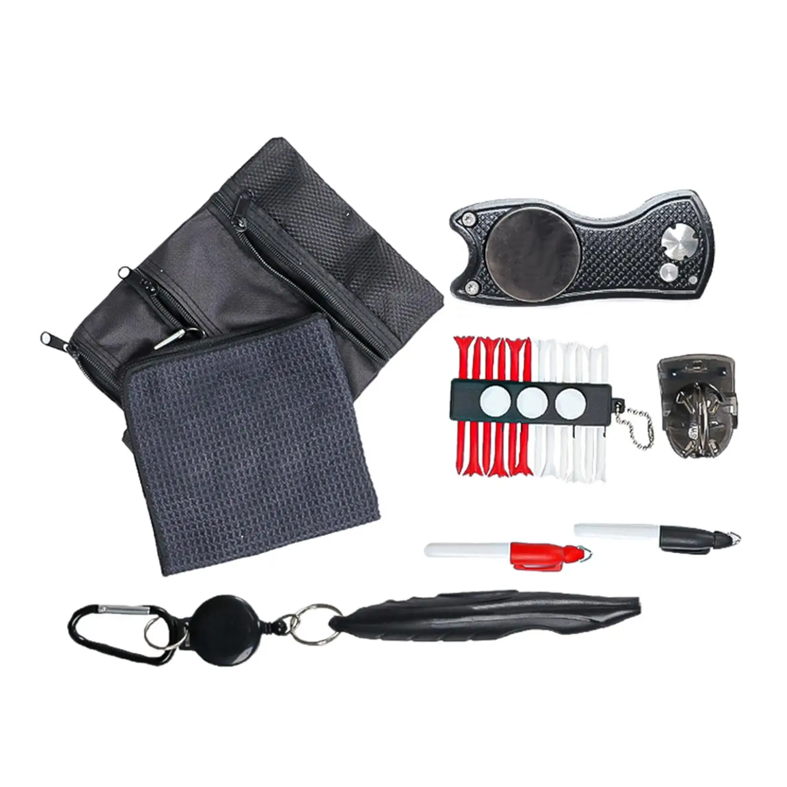 

Multifunctional Golf Club Cleaning Kit Ball Liner Golf Towel Golf Ball Marker Golf Accessories Golf Gift Set Golf Supplies