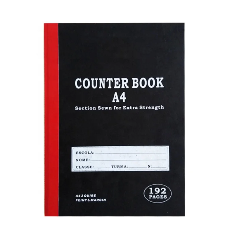 Cheap Wholesale African Thin Film Cover Counter Books A4 2 quire Counter Notebook