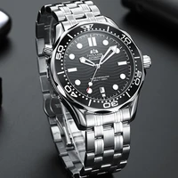 new black dial automatic mens watches luxury business stainless steel mechanical watch classic waterproof dive sport aaa clocks