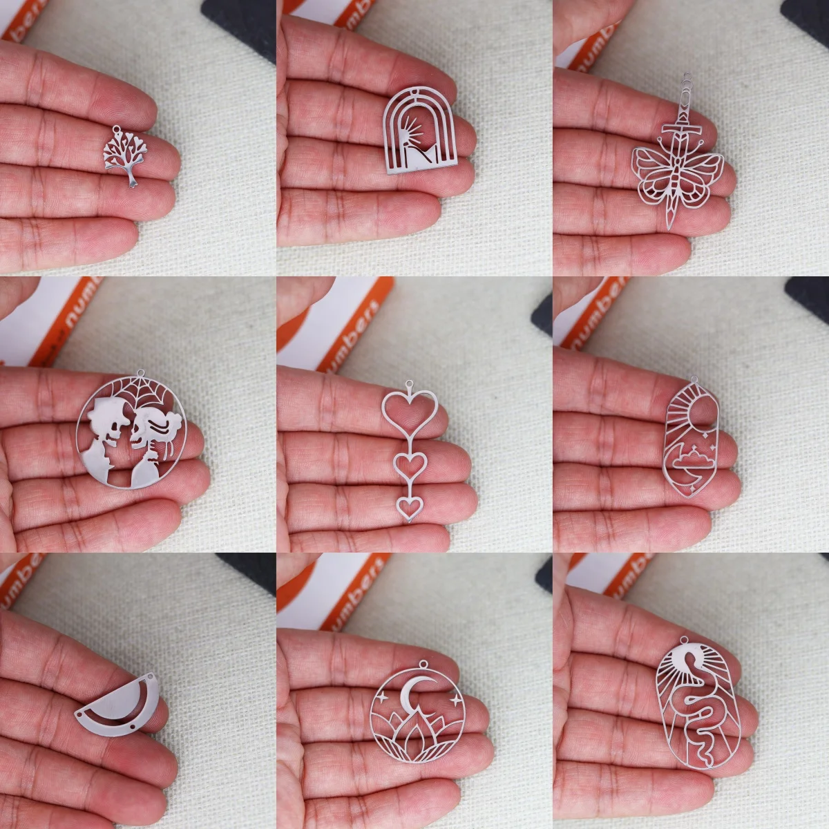 3 шт./партия подвески в виде дерева бабочки меча сердца скелета солнца луны змеи