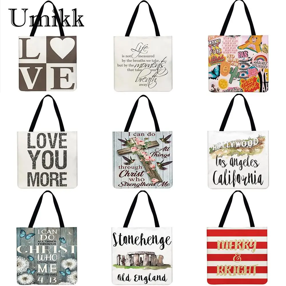 

Eco-Friendly Folding Shopping Bag Reusable Portable Print Shoulder Handbag for Travel Grocery Fashion Tote Handbag