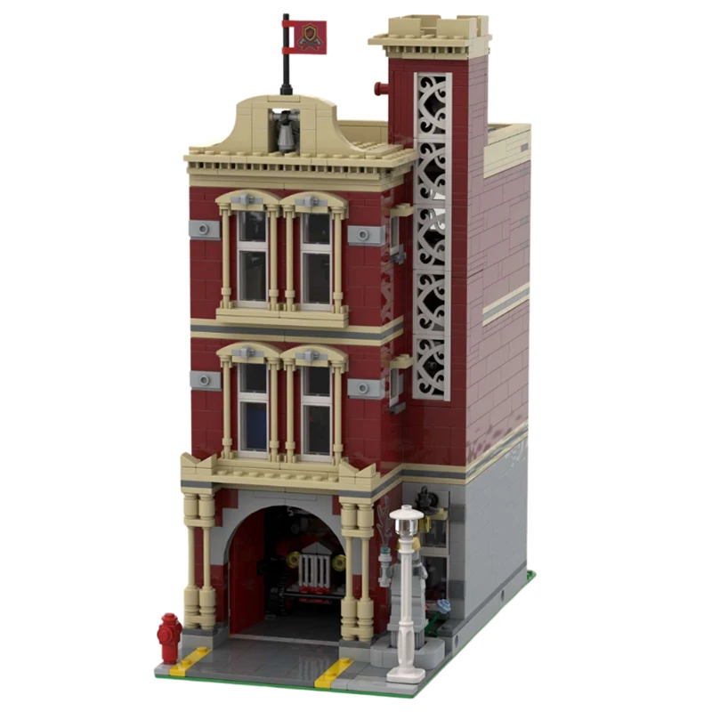 

1613PCS City Hot Selling Street View Modular Winter Village Fire Station DIY creative ideas Children Toy Gift Blocks moc-10263