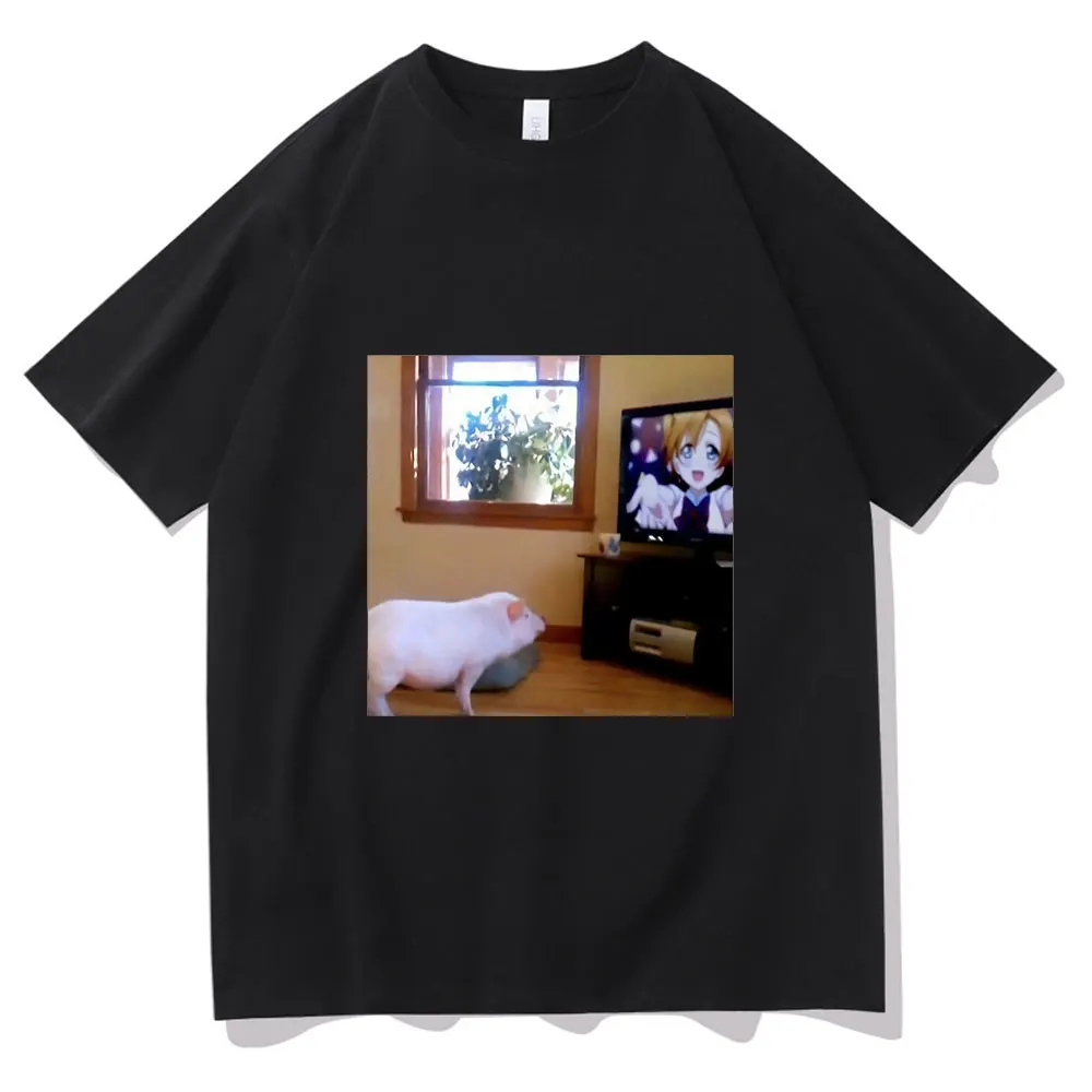 

Babe Pig Print Tshirt Anime Cartoon Figure Graphic T-shirts Men Women Kawaii Funny Style Tee Male Hip Hop T Shirt Short Sleeve