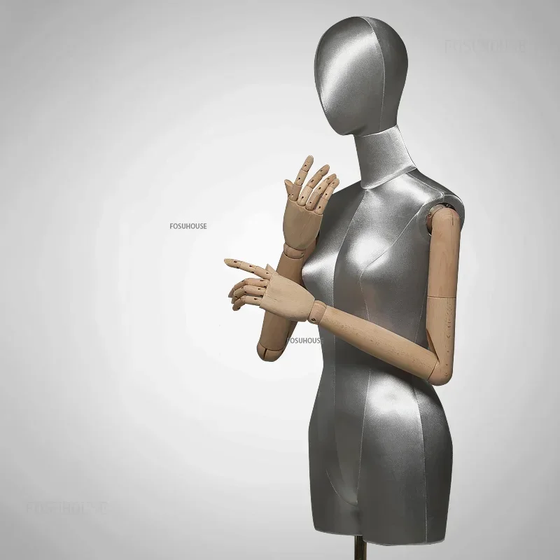 Легкий роскошный шелковый атласный швейный манекен женский с головой стойка для