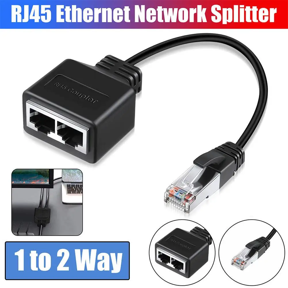 Адаптер Rj45 2 в 1 сетевой разветвитель Ethernet Lan стандартный соединитель