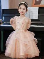 childrens new style piano show fluffy gauze performance girl birthday presenter super fairy flower dance dress wedding