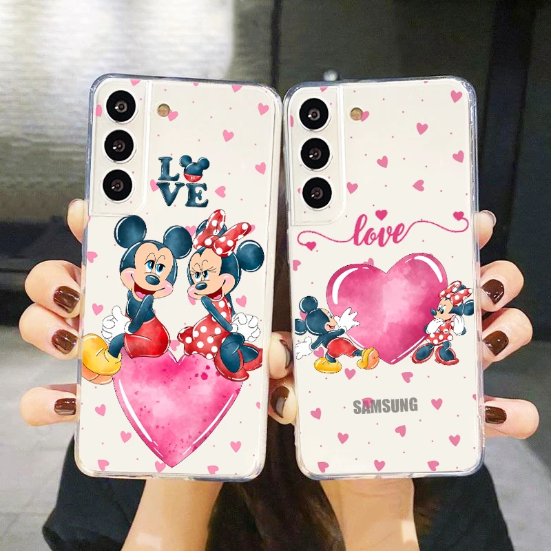 

Minnie Mickey Cartoon For Samsung Galaxy S23 S22 S21 S20 Ultra Plus Pro S10 S9 S8 4G 5G Silicone Transparent Phone Case Fundas