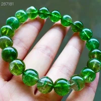 genuine natural green tourmaline bracelet green 9 7mm rare clear round beads women men green tourmaline aaaaaa