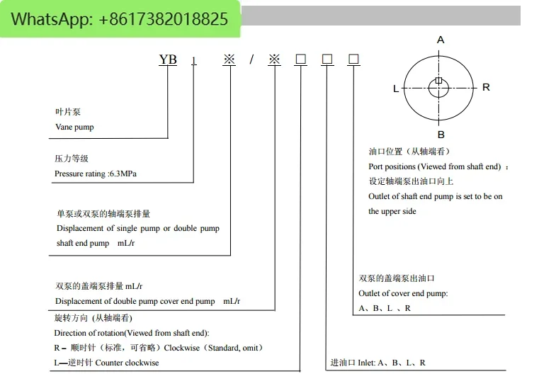 Гидравлический масляный насос YB1-6.3 YB1-10.16.4.20 25.40.50.80 лопастной