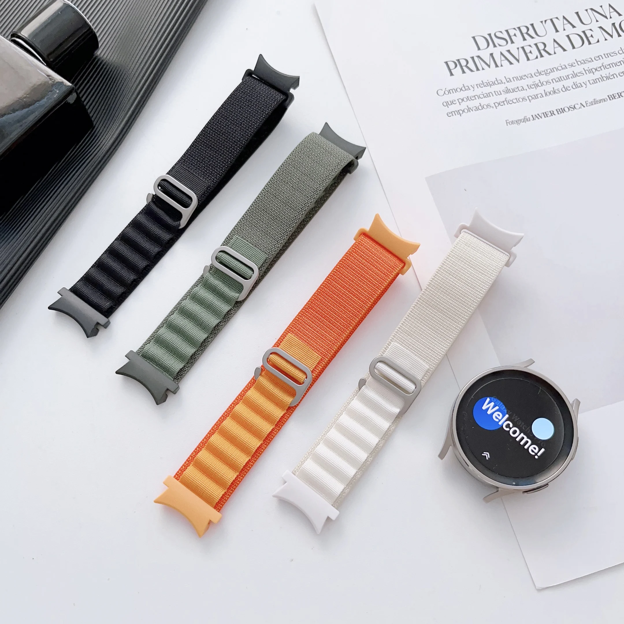 

20mm watch strap Alpine Loop For samsung galaxy watch5 Pro 45mm/galaxy watch 4 40mm classic 46mm 42mm Nylon Elastic Watch5 40mm