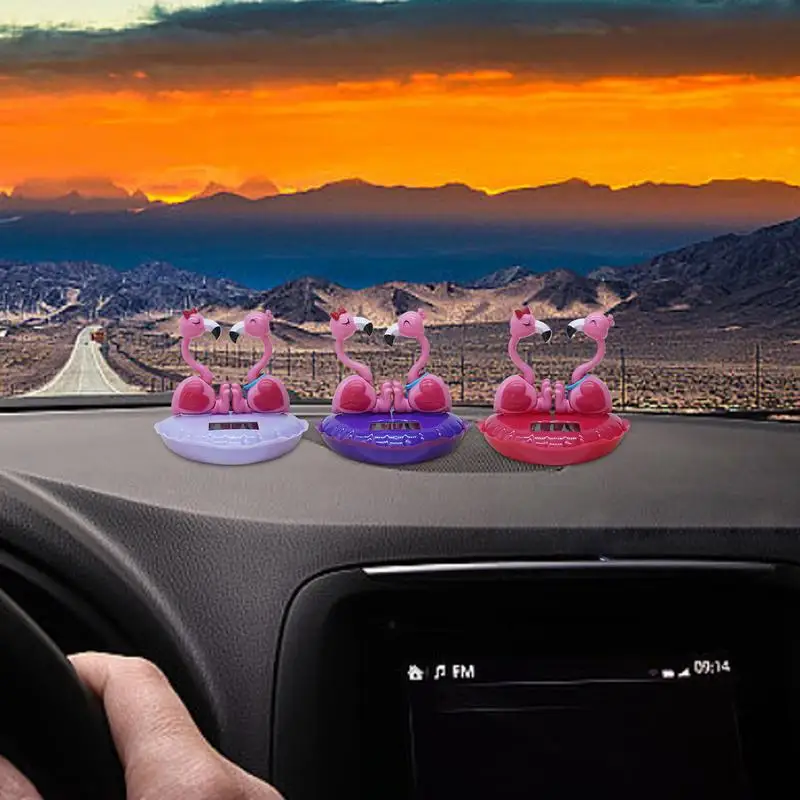 Солнечная батарея Танцующий Фламинго Приборная панель Пупс Игрушки автомобиля