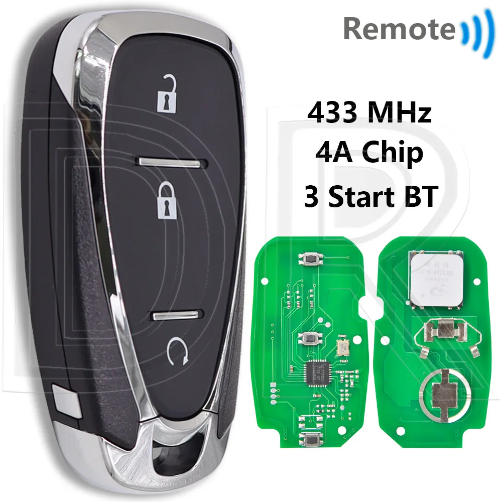 

Отличный чип 4А, 433 МГц, автомобильный пульт дистанционного управления, умный ключ для Chevrolet Orlando JM Trax Tracker