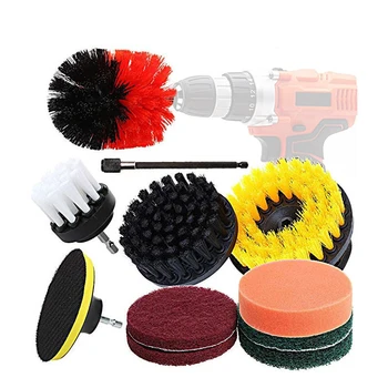 Electric Drillbrush Scrub Pads Grout Power Drills Scrubber Cleaning Brush Tub Car Cleaner Tools Kit for Automobile Care 1