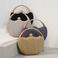 fashion pleated evening bags for women handbags luxury chain round shoulder crossbody purses wedding party clutch 2022 new