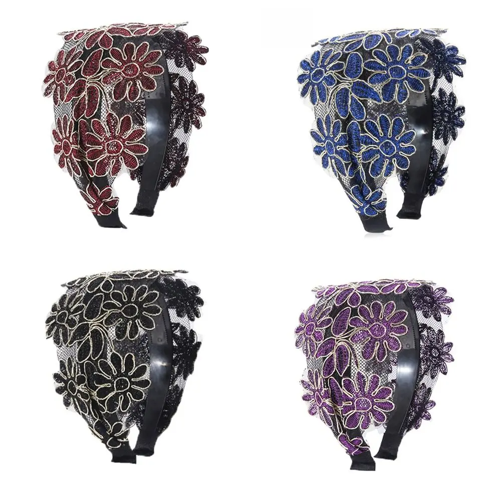 

Female Hairbands Wide Side Non Slip Tooth Hair Hoop Lace Headband Korean Head Wrap Mother Hair Hoop Women Hair Hoop