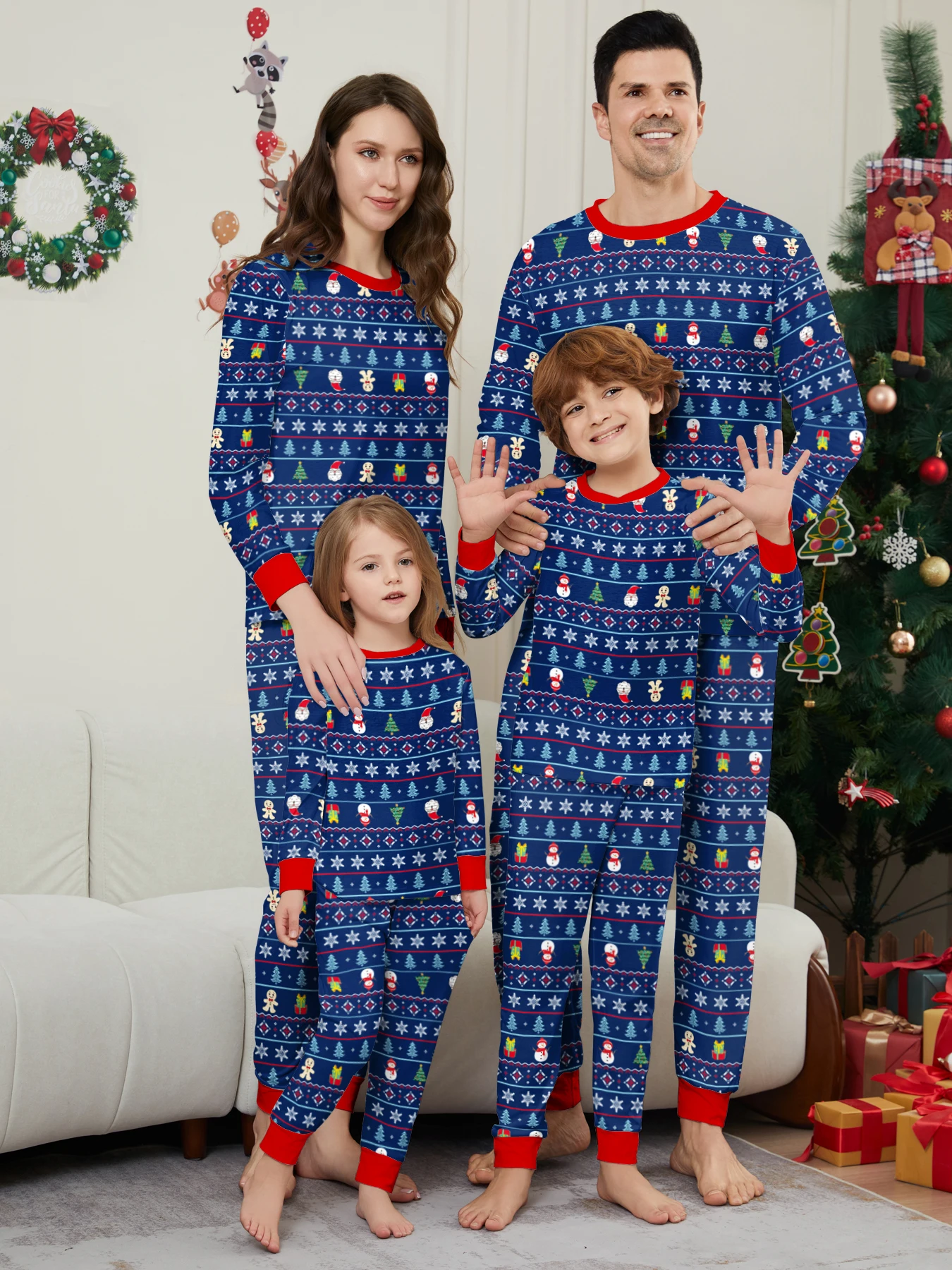Новинка 2024 одежда для маленьких мальчиков и девочек рождественский пижамный