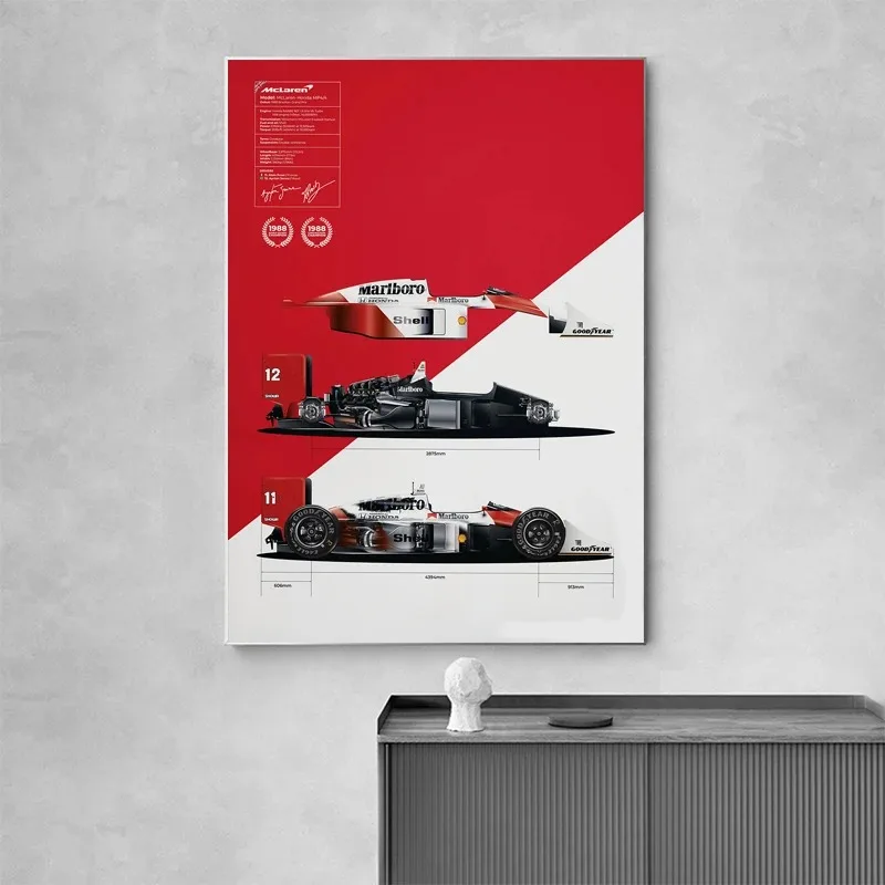Aston Martin F1 AMR23 Формула 1 Гоночный Постер Печать На Холсте Современный Стиль