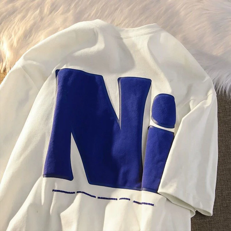 Женская хлопковая футболка с коротким рукавом свободные дизайнерские милые топы