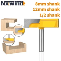 nxwind 1pc 8mm 12 7mm shank cleaning bottom router bit woodworking milling cutter for wood flush trim