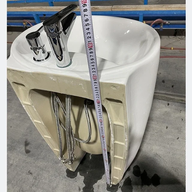 Керамическая раковина для ванной комнаты двухслойная умывания полная база