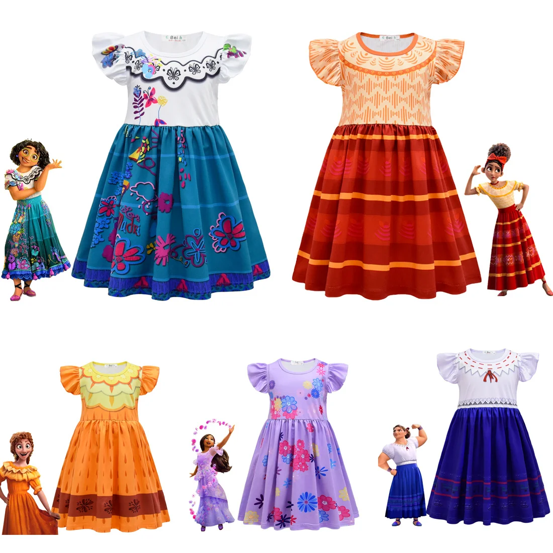

Ready Stock Kids Clothes Girls Encanto Mirabel Isable Cosplay Costumes Fancy Princess Dresses Birthday Carnival Party Clothing