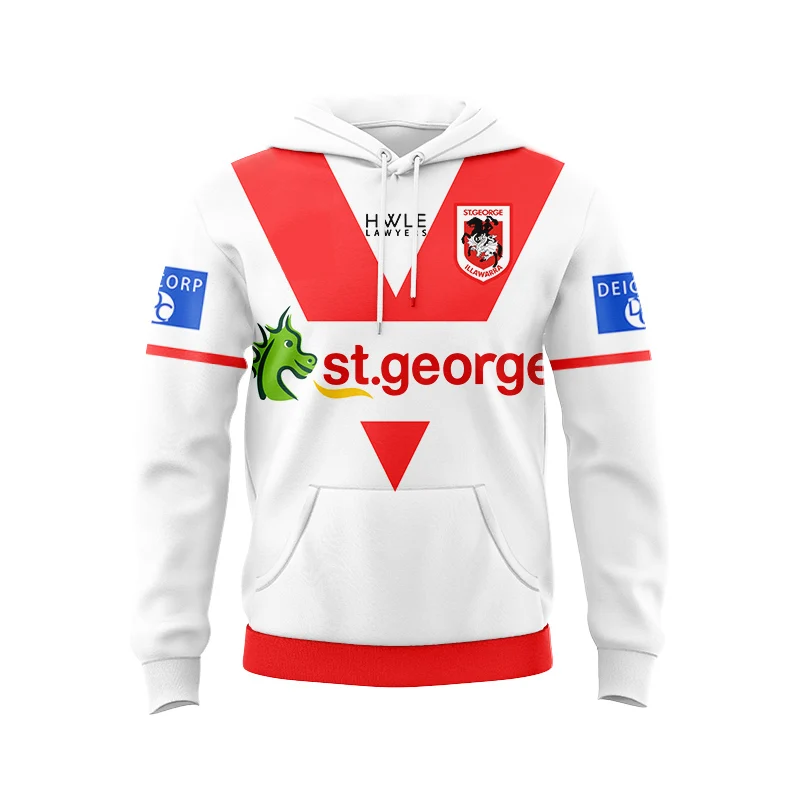 

2023 St George Illawarra Dragons Indigenous / Home Men Rugby Sports Jacket Hooded Long Sleeve Sweatshirts