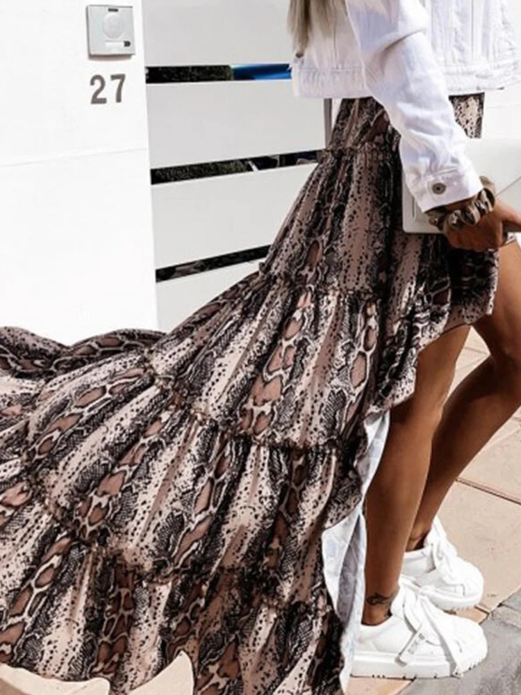 

Женская Асимметричная юбка с высокой талией, длинная хлопковая юбка в стиле ретро с цветочным принтом, весна-лето 2022