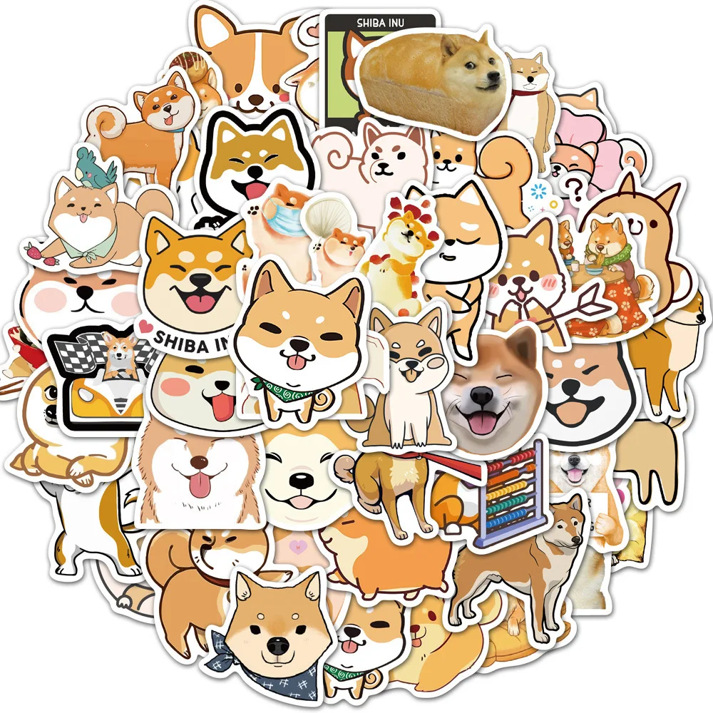 

10/30/50PCS New Shiba Inu Cartoon Personality Creative Computer Mobile Phone Car Chair Decoration Waterproof Sticker Wholesale