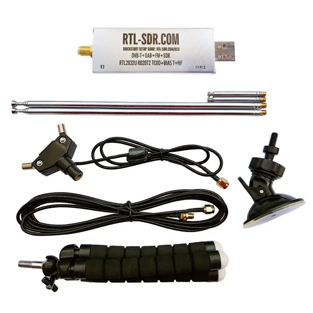

RTL-SDR Blog RTL SDR V3 R820T2 RTL2832U 1PPM TCXO SMA RTLSDR Software Defined Radio with Multipurpose Dipole Antenna