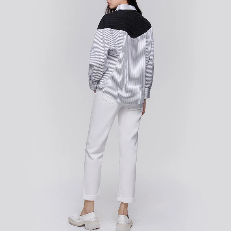 Женская рубашка 2024 эксклюзивная элегантная для работы женская с пэчворком в