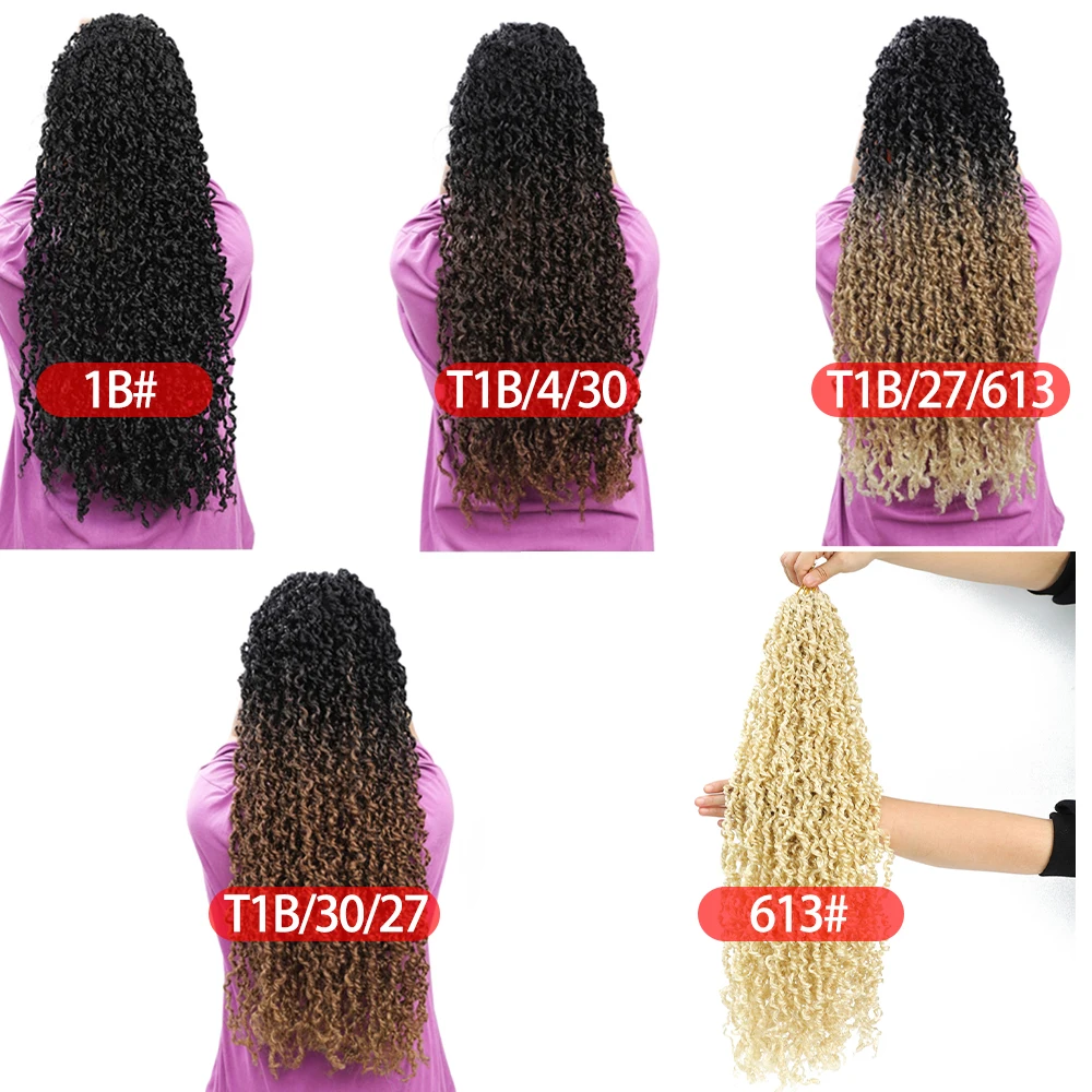 Ombre Brown Blonde Synthetic Crochet Braids Long Curly Senegalese Twist Pre Looped Passion Twist Full Soft Braiding Hair X-TRESS images - 6