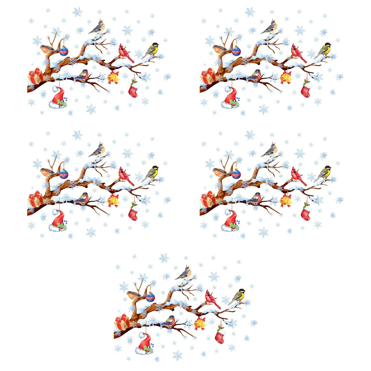 

5 Sheets of Self-adhesive DIY Wall Sticker Christmas Theme Showcase Window Sticker