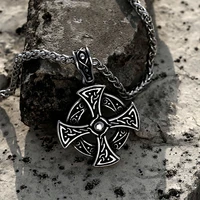norse style odin viking necklace men women vintage gram stainless steel celtics knot cross necklace pendant jewelry wholesale