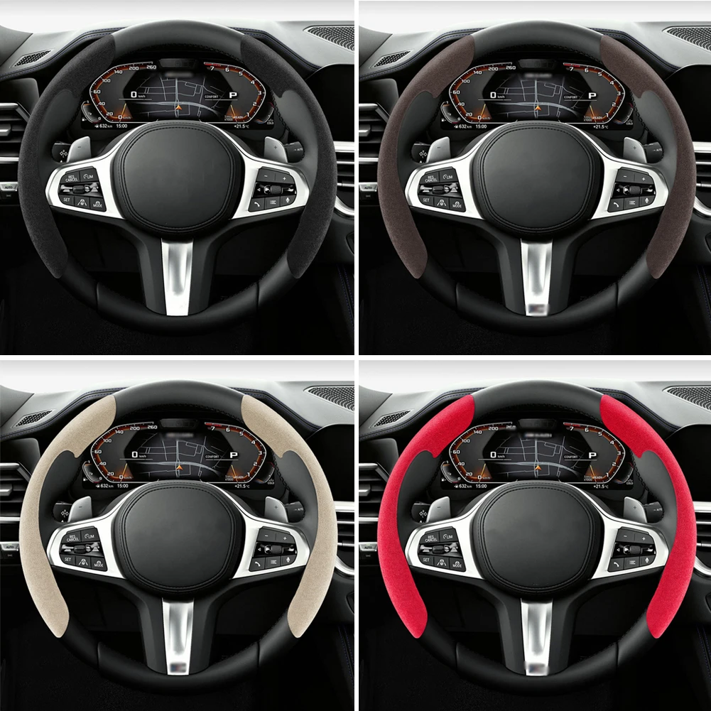 

Универсальный, подходит для всех сезонов 99% года, замшевый чехол на руль, безопасный и нескользящий автомобильный аксессуар, подходит для бо...