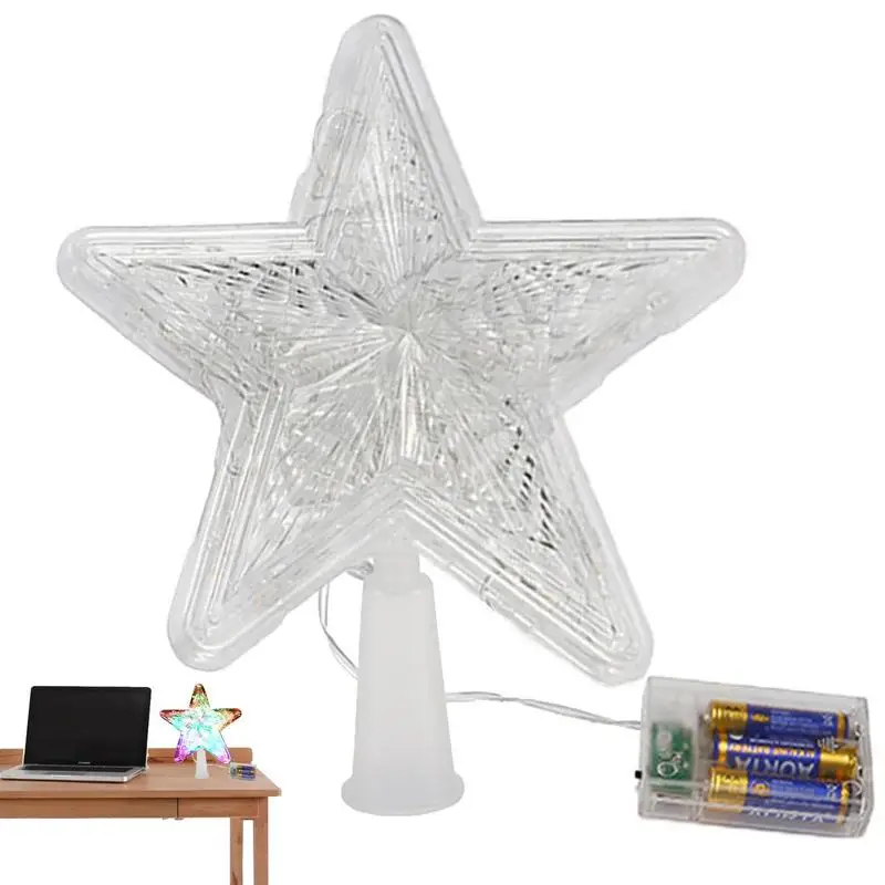 

Освещенный Топпер для рождественской елки, декоративные светодиодные огни, Сверкающая Звезда, топпер для елки, рождественские украшения дл...