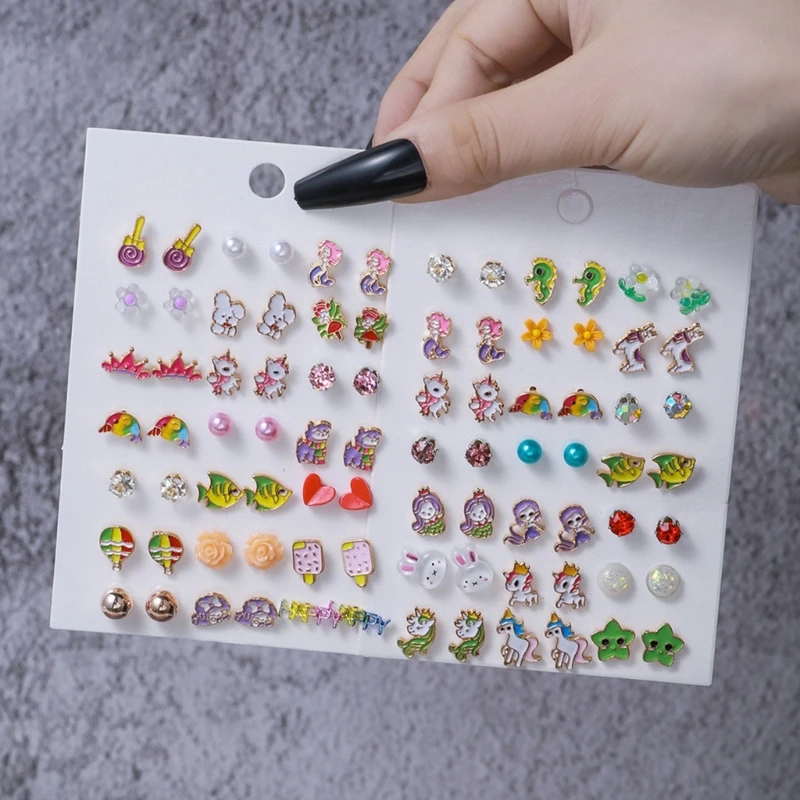 21 пара красочных морских серег с маленькими животными милые серьги изображением