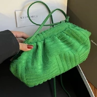 luxury women fashion towel embossed clutch bag handbag clutch bag large capacity striped versatile one shoulder messenger bag