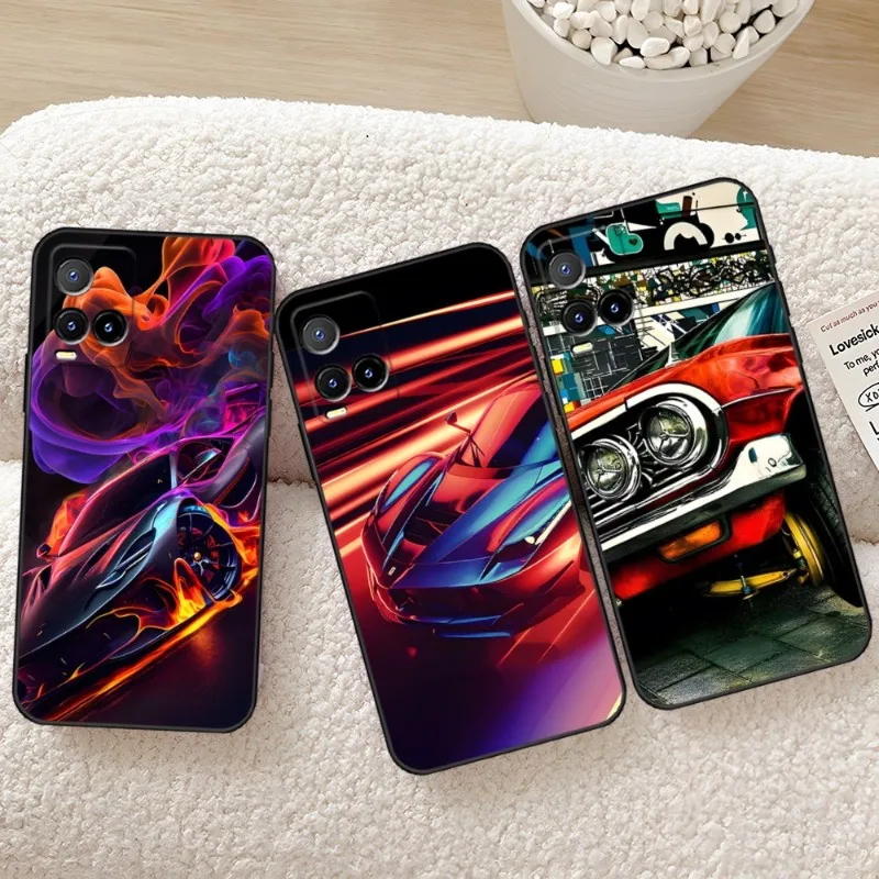

Sports Cars Male Men Phone Case For VIVO Y31 IQOO 9 U5x U5 V21e V23 Y31s Y76 X80 X60 X70 Y33s Y73 Y21 Y15s Pro Plus Cover