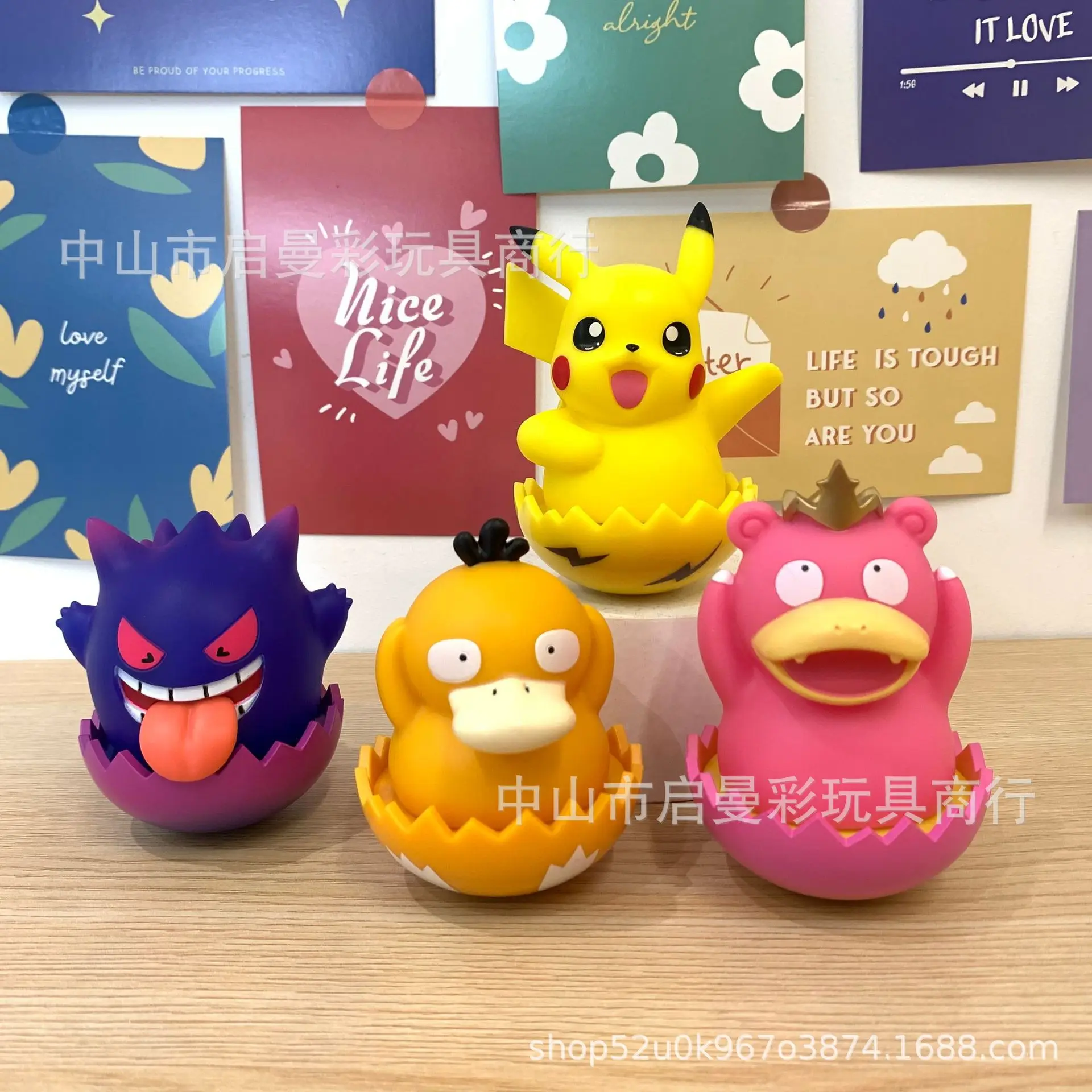 

New Pokemon cartoon tumbler 4pcs Picasso Psychuck Geng ghost model toy creative Action&Toy Figures children's birthday gift