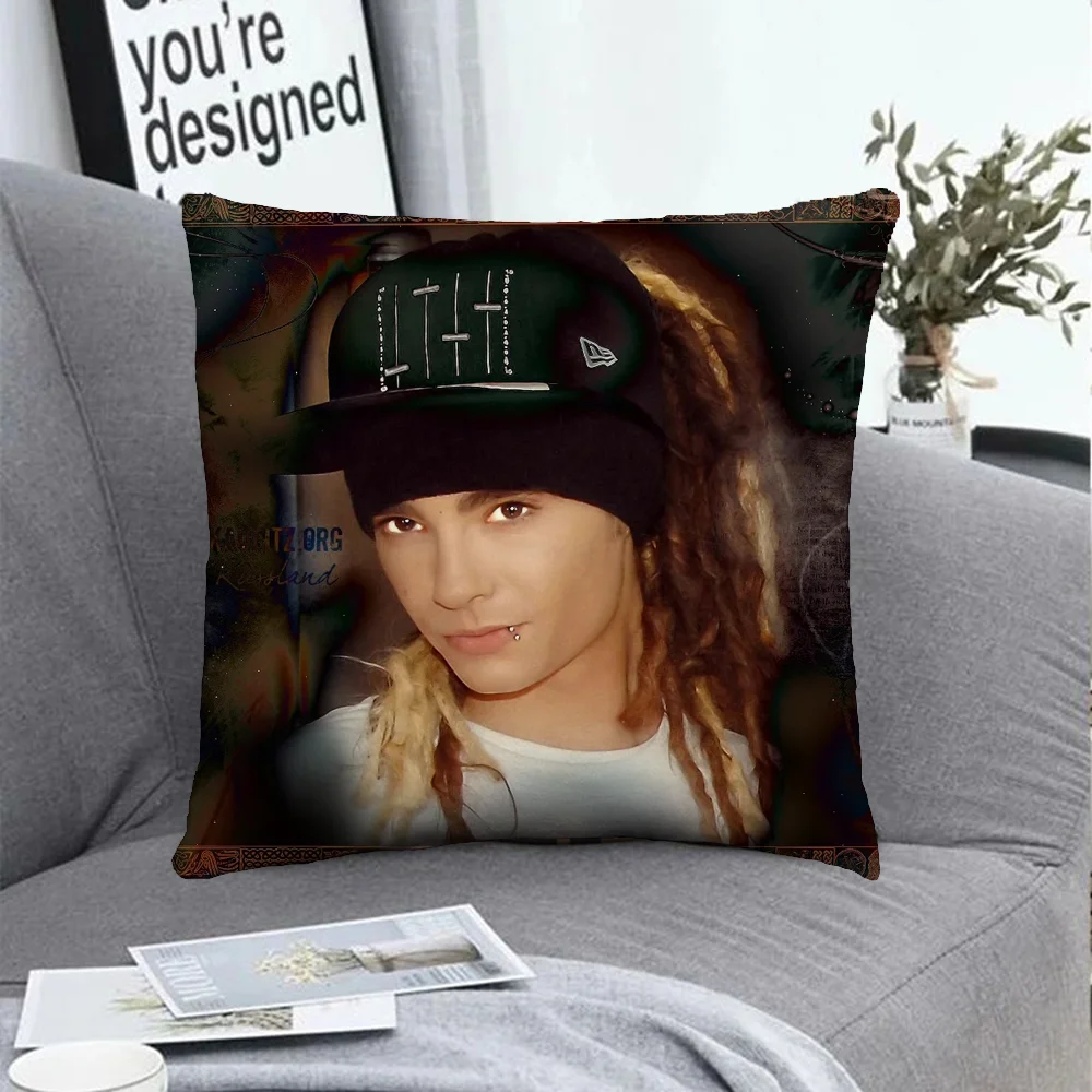 

Pillowcase T-Tom Kaulitz Duplex Printing Decorative Cushions for Sofa Fall Decor Cushion Covers 45x45 Short Plush Pillow Hugs