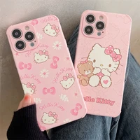 hello kitty cute cartoon phone cases for iphone 13 12 11 pro max mini xr xs max 8 x 7 se 2022 y2kgirl soft silicone cover gift