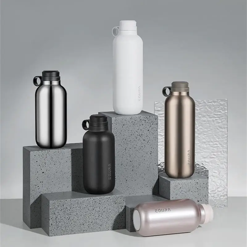 

450/650ML Thermos Water Bottle With Rope Portable Thermal Mug Stainless Steel Cup Hiking Camping Sports Cycling Vacuum Flask